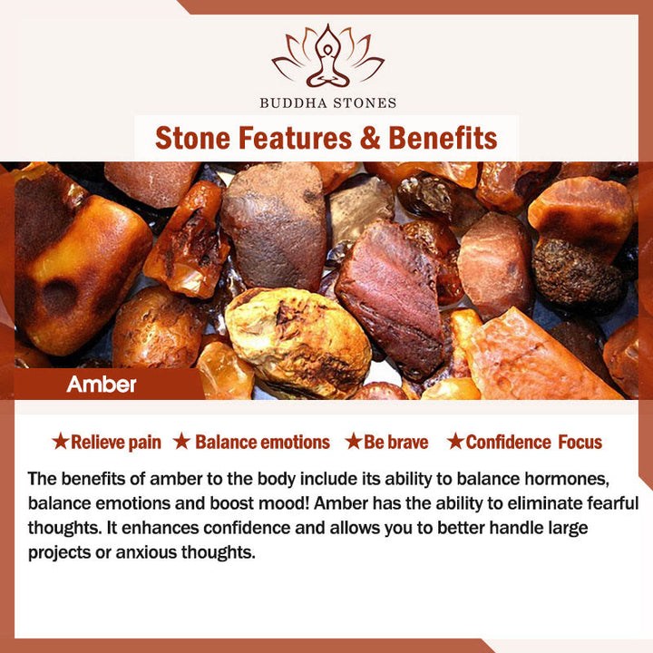 Buddha Stones 925 Sterling Silver Amber Round Bead Confidence Focus Pendant Necklace - image 4