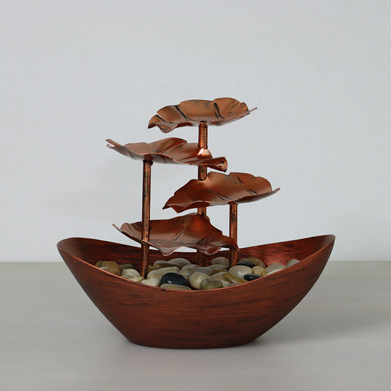 Buddha Stones Lotus Leaf Shaped Waterfall Fountain Tabletop Ornaments With LED Light Home Office Desktop Decoration - image 21