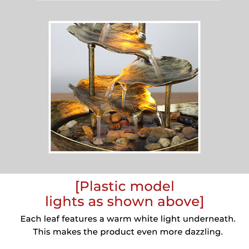 Buddha Stones Lotus Leaf Shaped Waterfall Fountain Tabletop Ornaments With LED Light Home Office Desktop Decoration - image 18