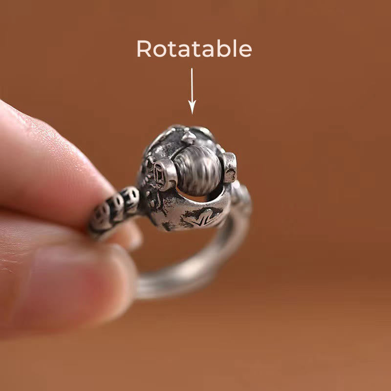 Buddha Stones Lucky FengShui PiXiu Copper Coin Rotatable Ring - image 4
