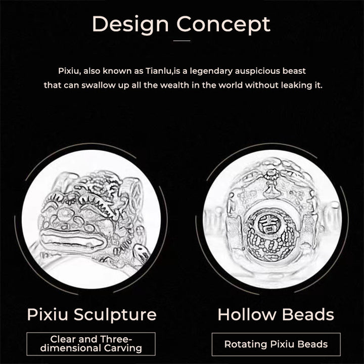 Buddha Stones Lucky FengShui PiXiu Copper Coin Rotatable Ring - image 6