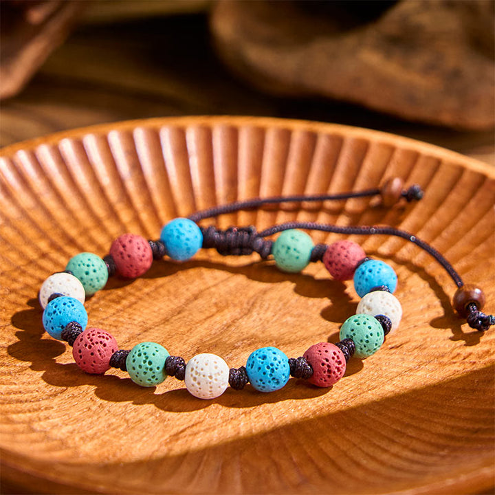 Buddha Stones Colorful Lava Rock Support Bracelet - image 13