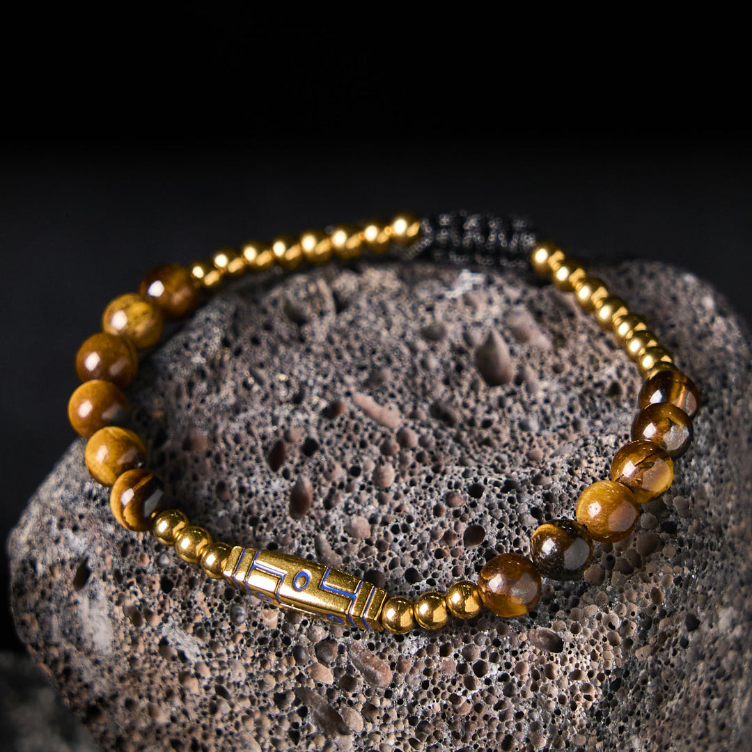 Buddha Stones Cute Bone Pattern Tiger Eye Courage Beads Bracelet - image 2