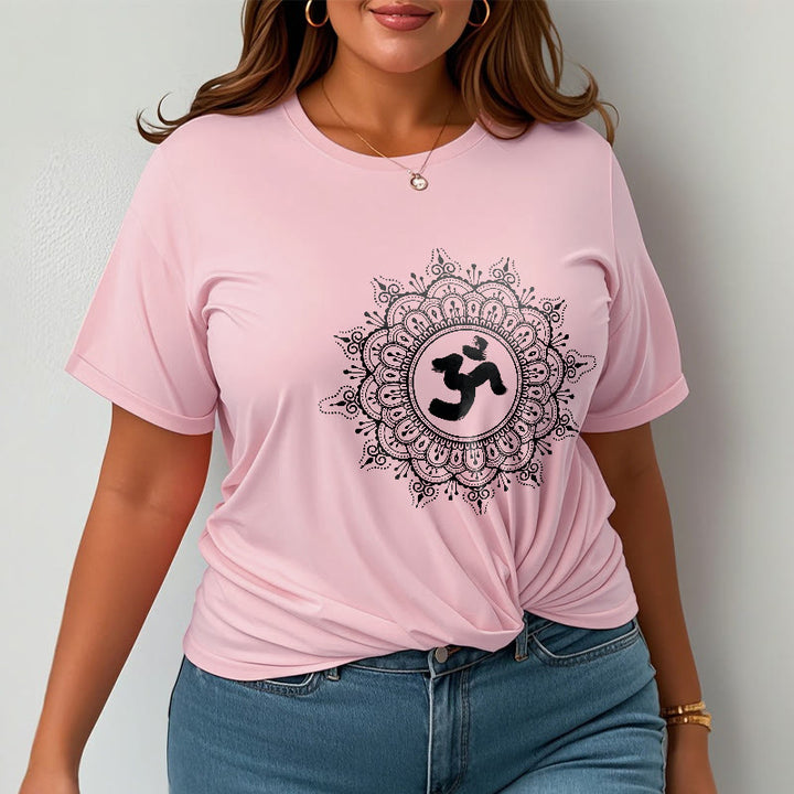 Buddha Stones Symmetry Mandala Om Symbol Pattern Tee Cotton T-shirt - image 16