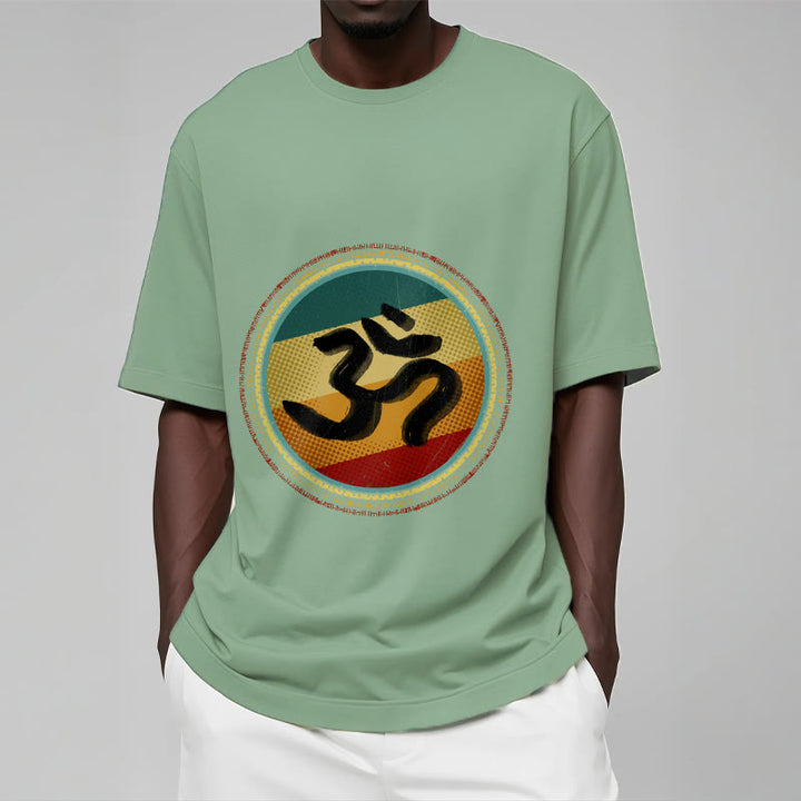 Buddha Stones Vibrant Color Simple Circular Mandala Pattern Om Symbol Tee Cotton T-shirt - image 16