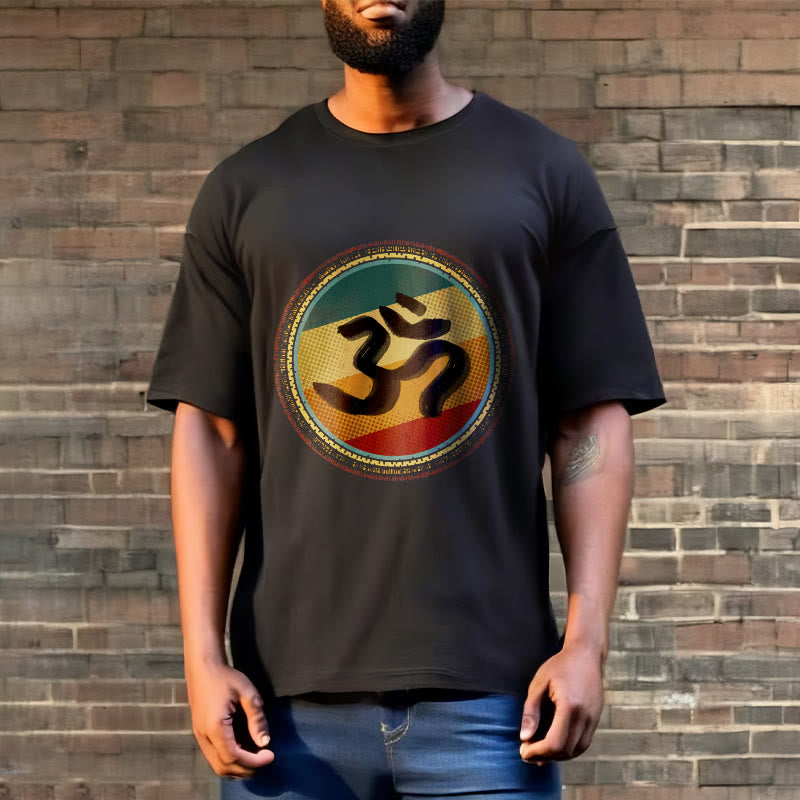 Buddha Stones Vibrant Color Simple Circular Mandala Pattern Om Symbol Tee Cotton T-shirt - image 7