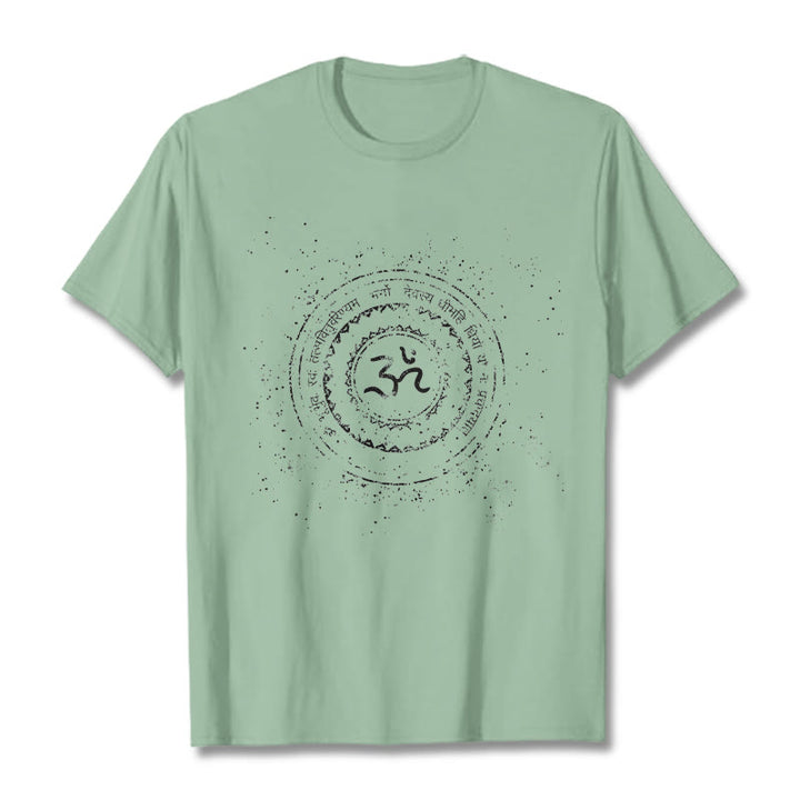 Buddha Stones Mandala Om Symbol Mantra Pattern Tee Cotton T-shirt - PaleGreen - 2XL - image 15