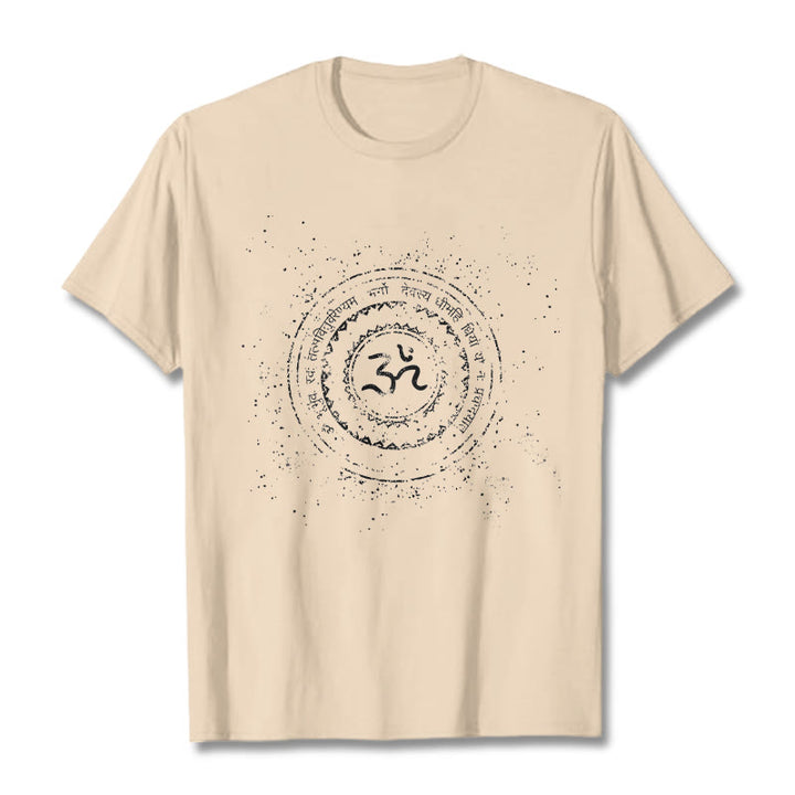 Buddha Stones Mandala Om Symbol Mantra Pattern Tee Cotton T-shirt - Bisque - 2XL - image 8