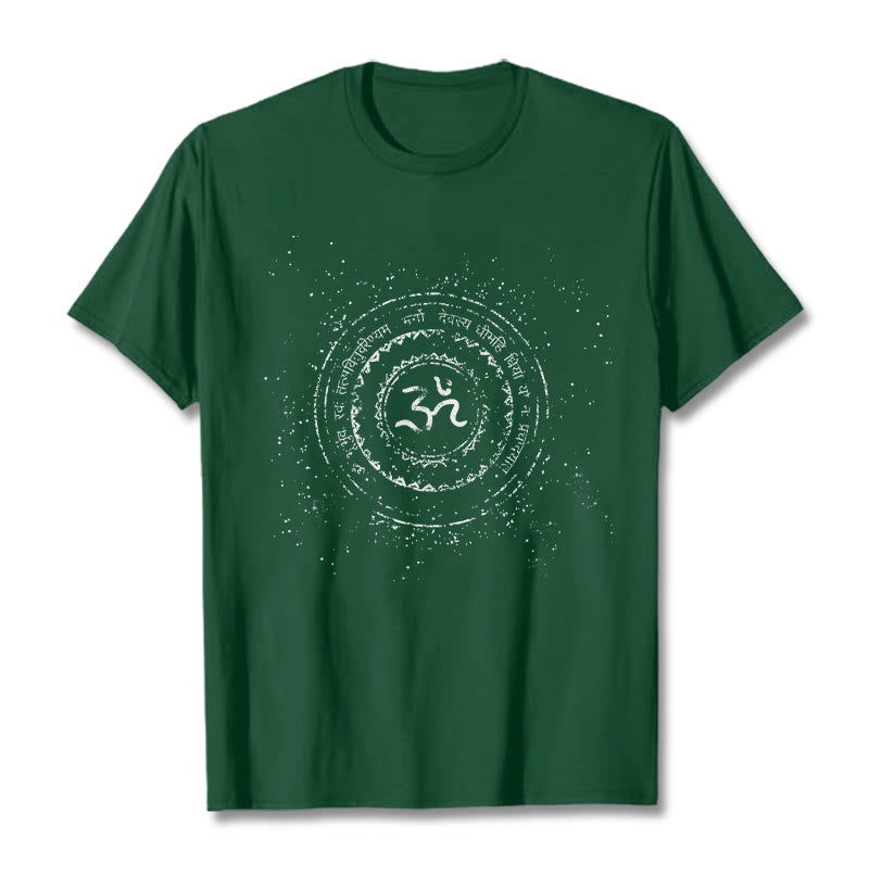 Buddha Stones Mandala Om Symbol Mantra Pattern Tee Cotton T-shirt - ForestGreen - 2XL - image 10