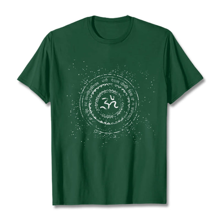 Buddha Stones Mandala Om Symbol Mantra Pattern Tee Cotton T-shirt - ForestGreen - 2XL - image 10