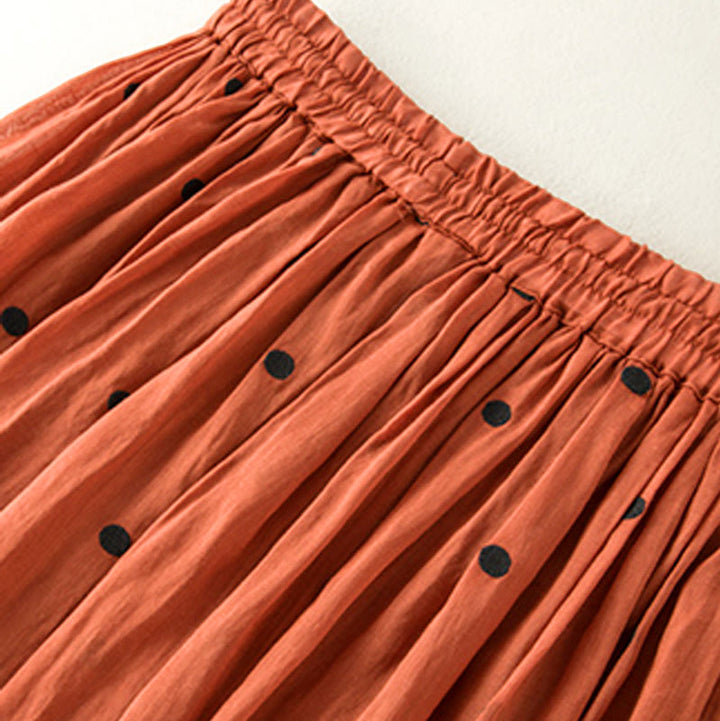 Buddha Stones Artistic Vintage Dot Pattern Women's Pleated Skirt - image 36