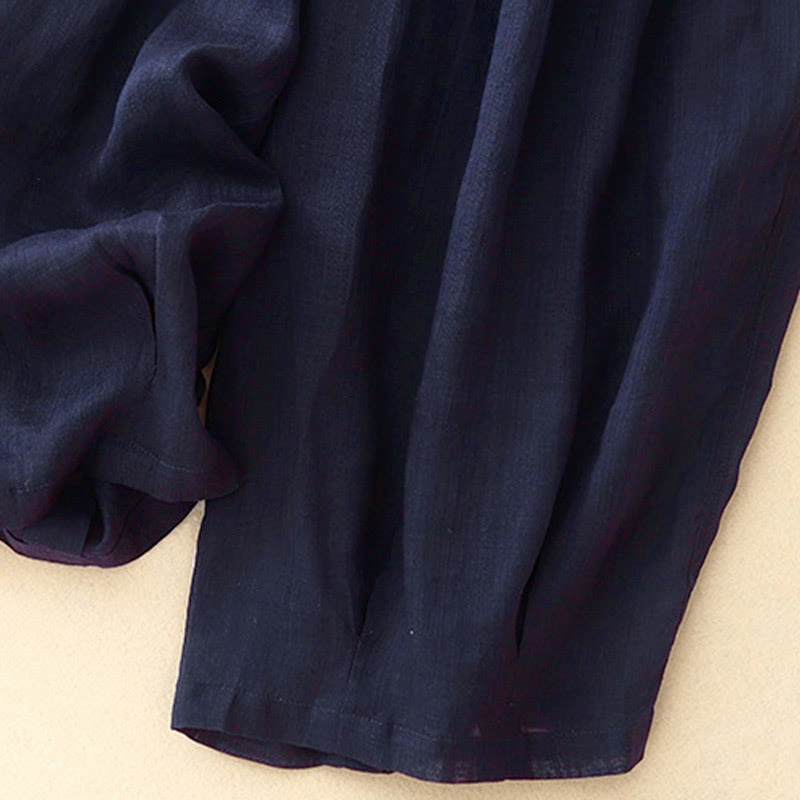 Buddha Stones Casual Loose Double Layer 7-8 Length Cropped Pants Women's Pants With Pockets - image 10