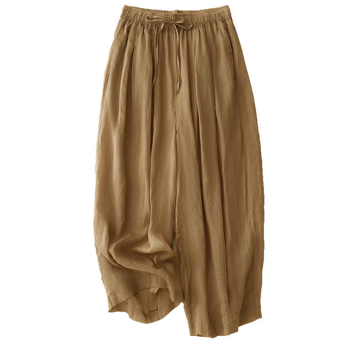 Buddha Stones Casual Loose Double Layer 7-8 Length Cropped Pants Women's Pants With Pockets - image 5