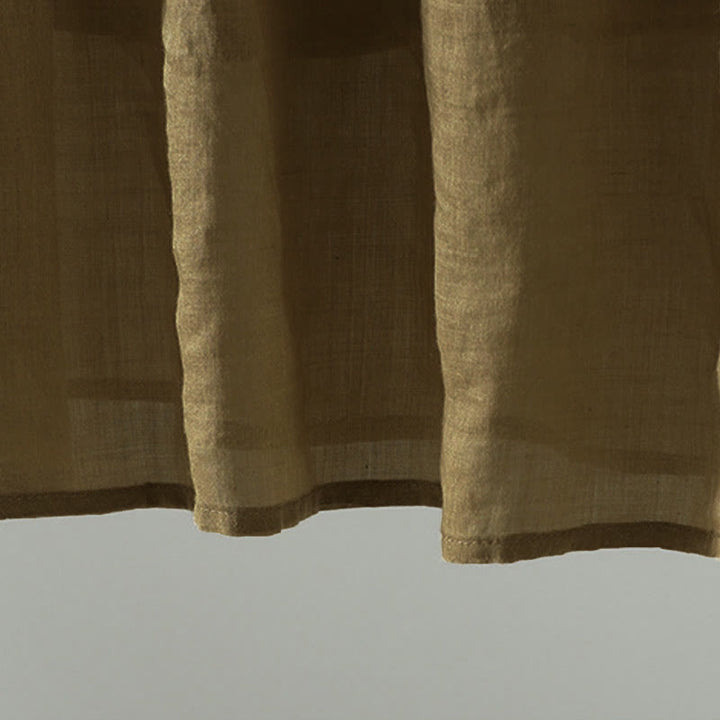 Buddha Stones Summer Retro Pure Color Tassel Design Women's Skirt With Pockets - image 1