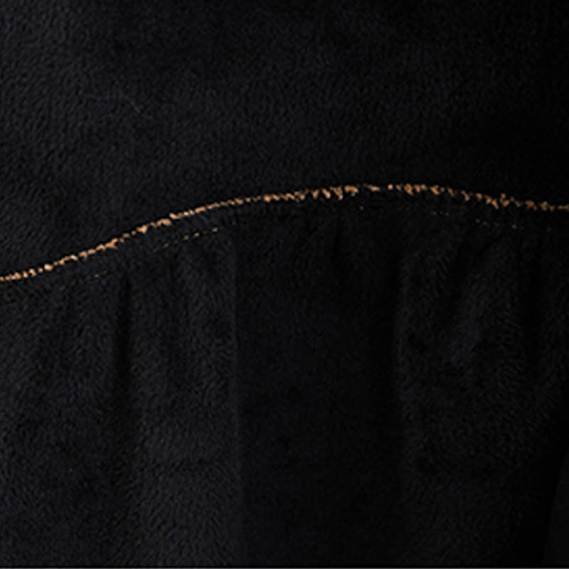 Buddha Stones Plain Buttons Long Sleeve Women's Cotton Corduroy Fleece-Lined Coat With Pockets - image 7