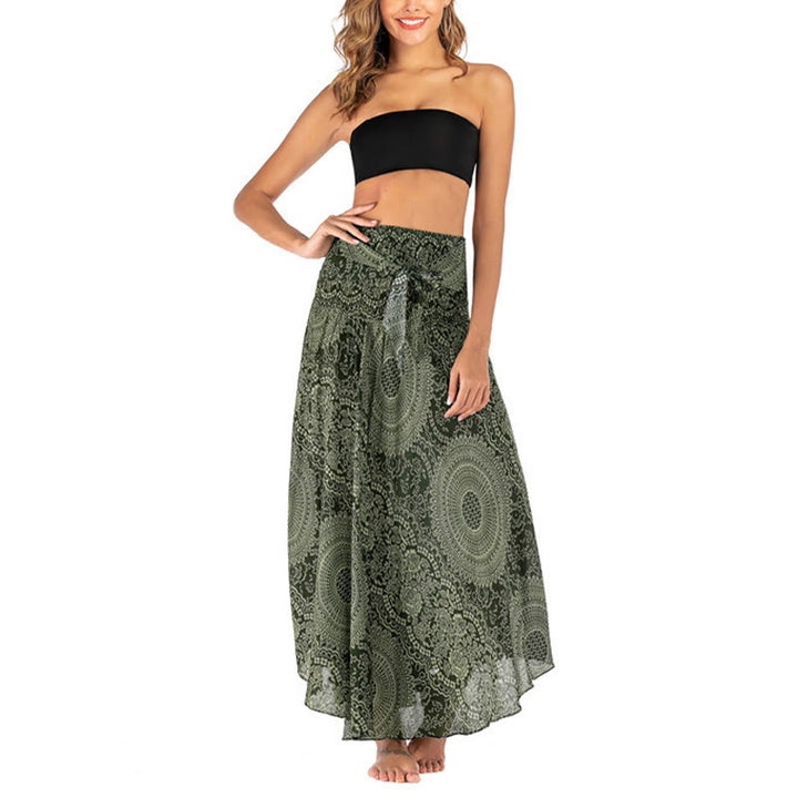 Buddha Stones Two Style Wear Boho Compass Rose Flower Skirt Dress - image 4