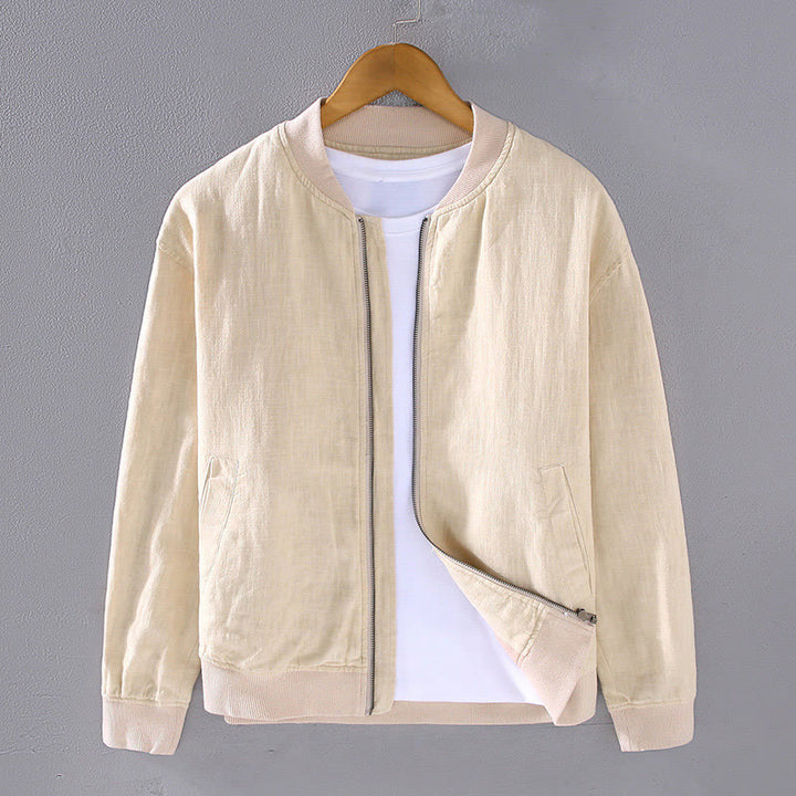 Buddha Stones Winter Zipper Design Stand Collar Men's Cotton Linen Long Sleeve Jacket With Pockets - LightGoldenrodYellow - US/UK/AU42，EU52 (3XL) - image 13