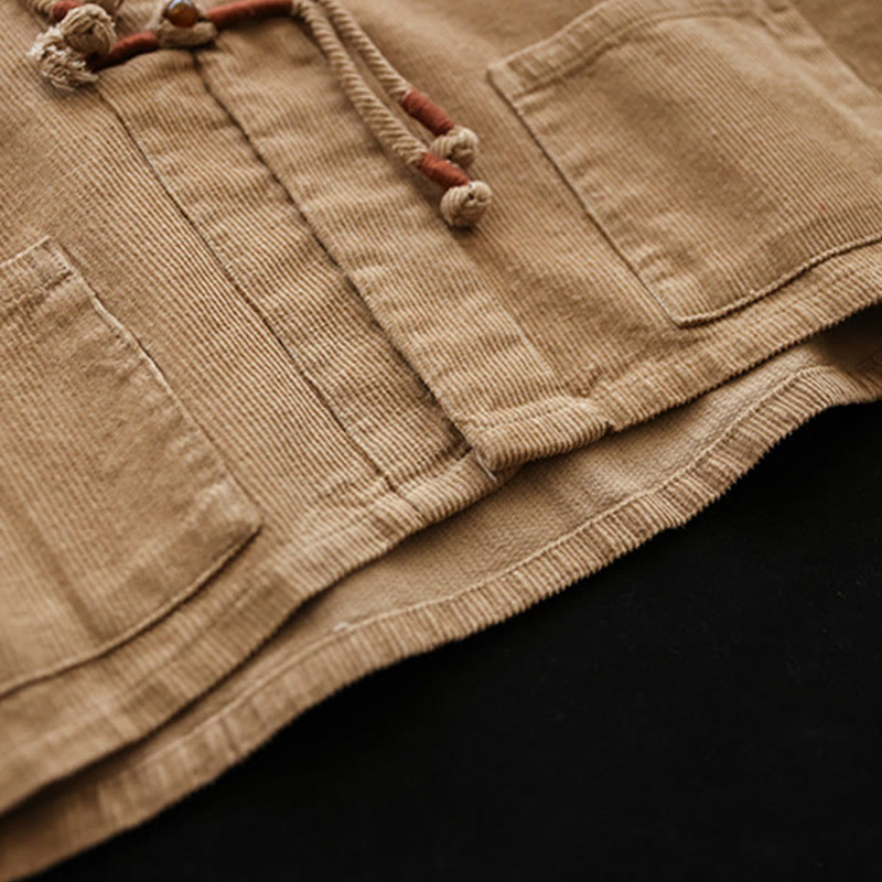 Buddha Stones Women's Cotton Long Sleeve Corduroy Jacket With Pockets - image 4