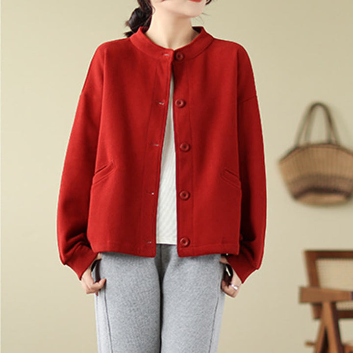 Buddha Stones Solid Color Women's Long Sleeve Jacket With Pockets - image 10