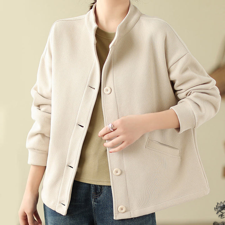 Buddha Stones Solid Color Women's Long Sleeve Jacket With Pockets - image 16