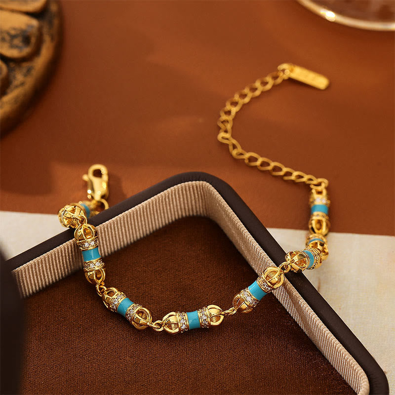 Buddha Stones Copper Brass Plated 24k Gold Vajra Wealth Luck Bracelet - image 4