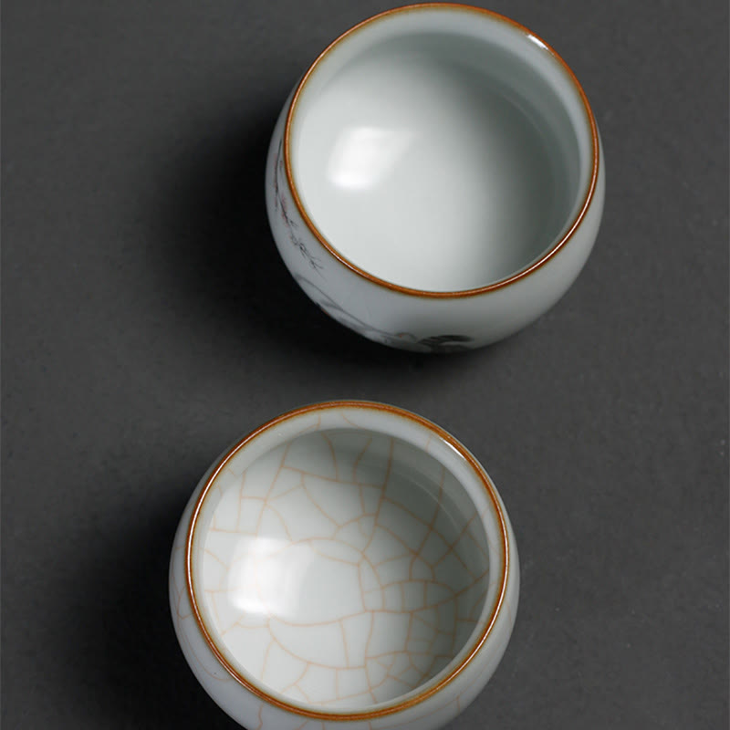 Buddha Stones Cute Cat Branches Teacup Kung Fu Tea Cup With Gift Box - image 16