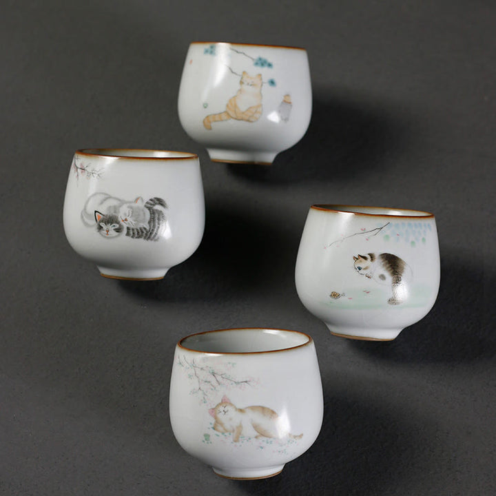 Buddha Stones Cute Cat Branches Teacup Kung Fu Tea Cup With Gift Box - image 12