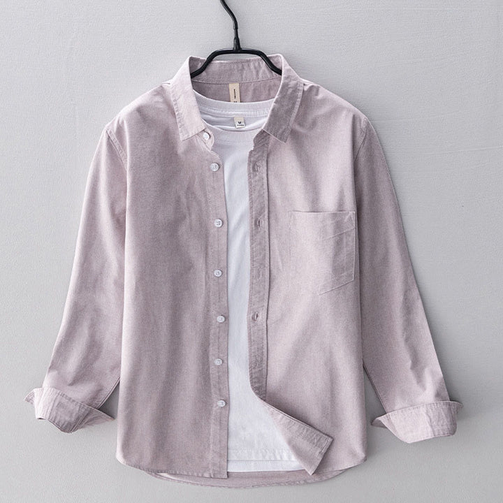 Buddha Stones Solid Color Long Sleeve Buttons Down Design Men Cotton Shirt Clothing - AntiqueWhite - US/UK/AU40，EU50 (3XL) - image 12