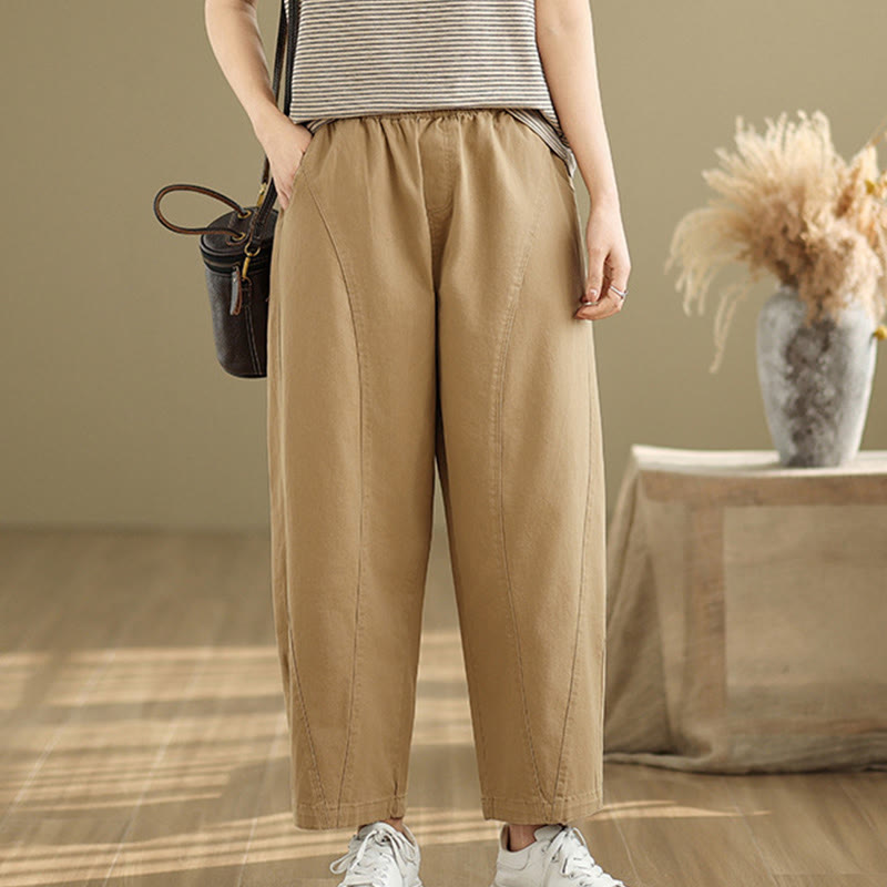 Buddha Stones Casual Elastic Waist Women's Polyester Harem Pants With Pockets - image 1