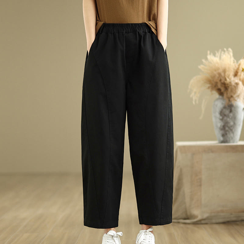 Buddha Stones Casual Elastic Waist Women's Polyester Harem Pants With Pockets - image 10
