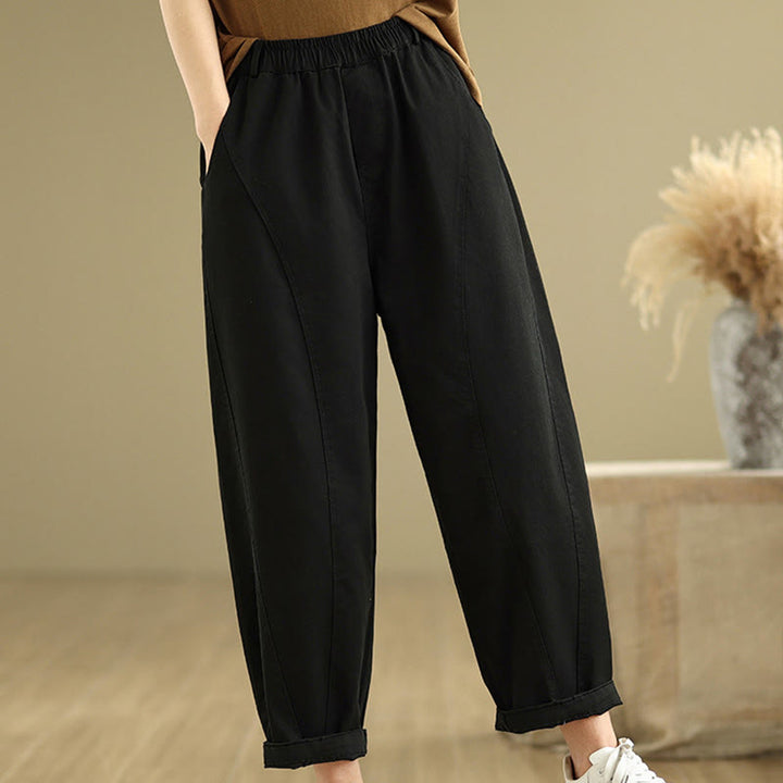 Buddha Stones Casual Elastic Waist Women's Polyester Harem Pants With Pockets - image 13