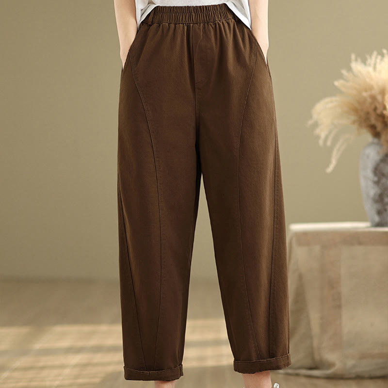 Buddha Stones Casual Elastic Waist Women's Polyester Harem Pants With Pockets - image 17