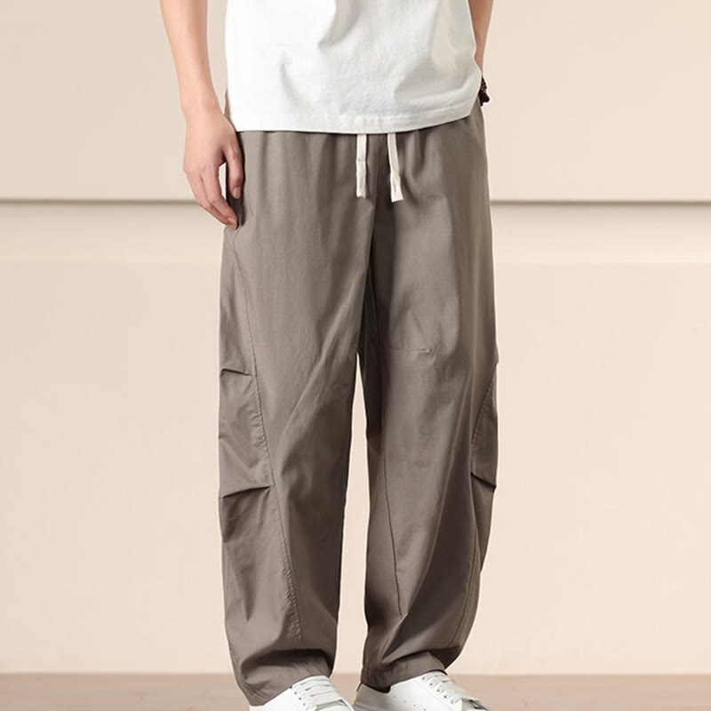 Buddha Stones Commute Spring Solid Color Drawstring Men's Harem Pants With Pockets - DarkGray - US/UK/AU46，EU56 (5XL) - image 26