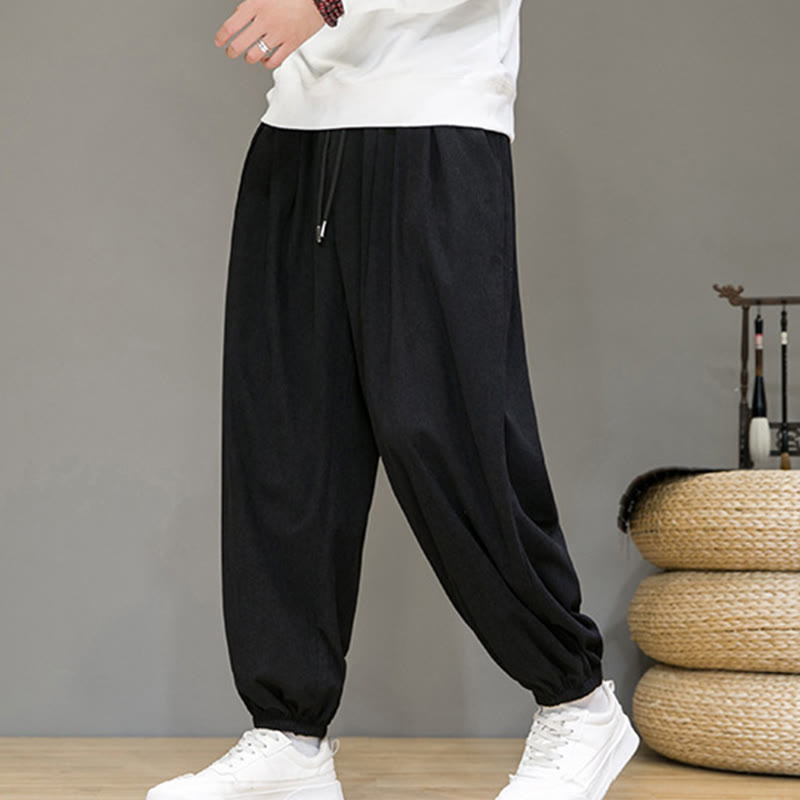 Buddha Stones Commute Plain Men's Thermal Fleece-Lined Ankle-Length Pants With Pockets - image 13