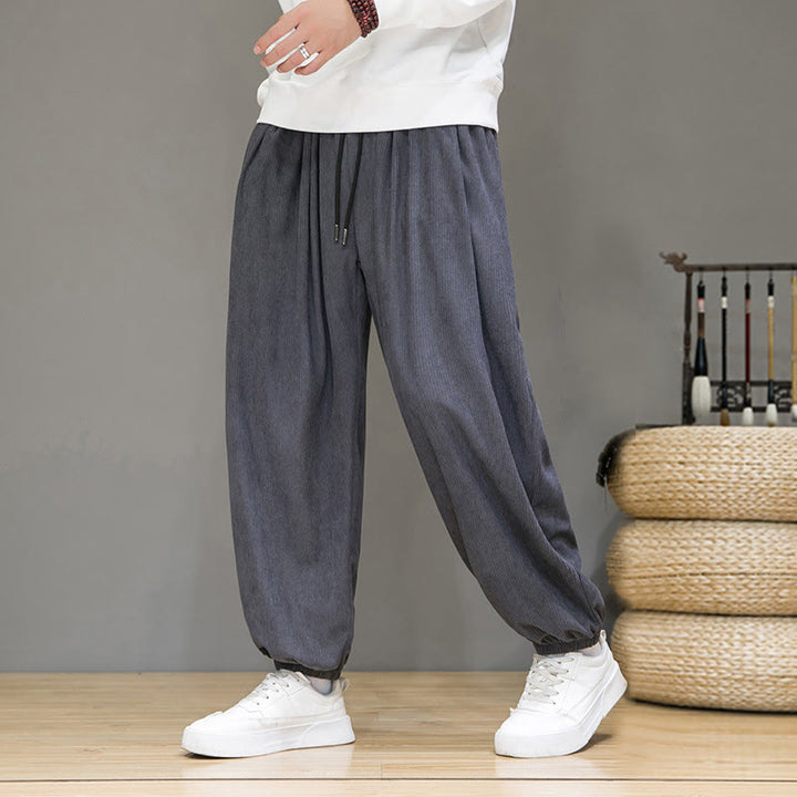 Buddha Stones Commute Plain Men's Thermal Fleece-Lined Ankle-Length Pants With Pockets - image 3