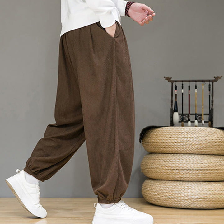 Buddha Stones Commute Plain Men's Thermal Fleece-Lined Ankle-Length Pants With Pockets - image 19