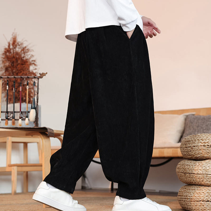 Buddha Stones Casual Solid Color Simple Design Men's Cotton Pants With Pockets - image 15