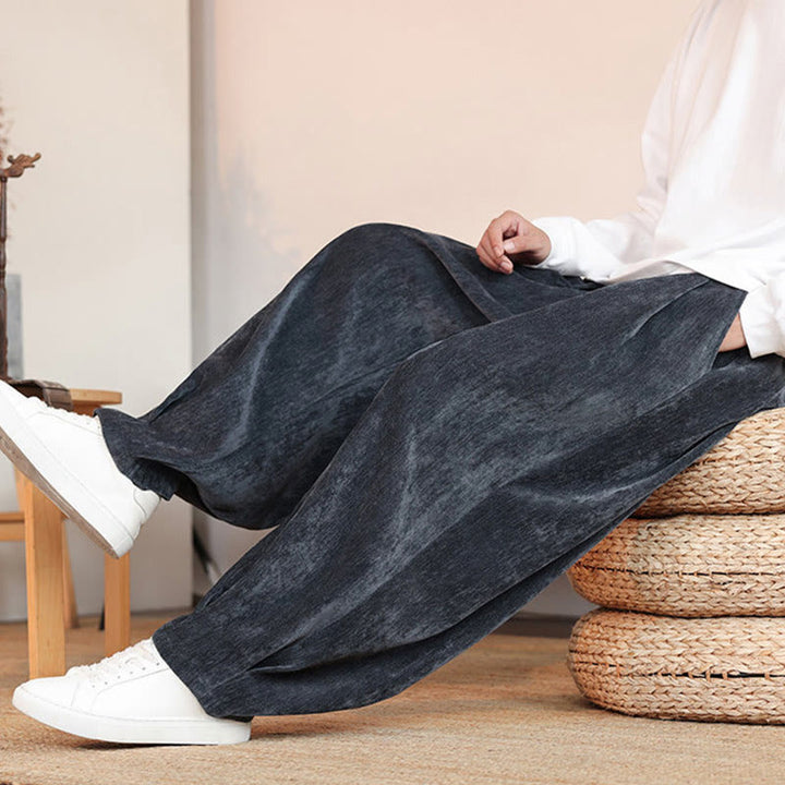 Buddha Stones Casual Solid Color Simple Design Men's Cotton Pants With Pockets - image 24