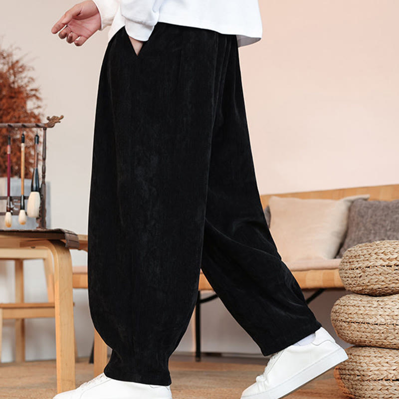 Buddha Stones Casual Solid Color Simple Design Men's Cotton Pants With Pockets - image 14