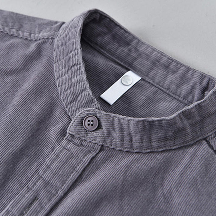 Buddha Stones Plain Button Down Cotton Corduroy Men's Long Sleeve Jacket - image 3