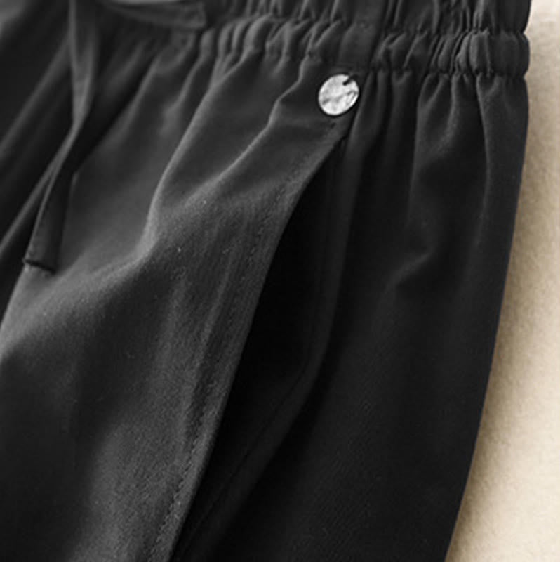 Buddha Stones Plain 7-8 Length Women's Harem Cotton Pants With Pockets - image 15