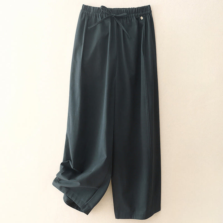 Buddha Stones Plain 7-8 Length Women's Harem Cotton Pants With Pockets - DarkSlateGray - US8-10，UK/AU12-14，EU40-42 (2XL) - image 17