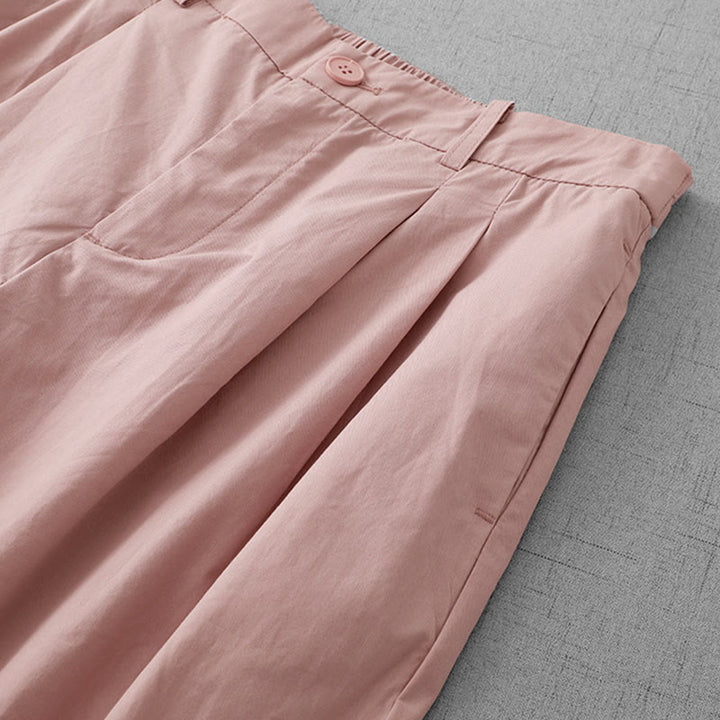 Buddha Stones Casual Plain Polyester Women's 7-8 Length Wide Leg Pants With Pockets - image 3