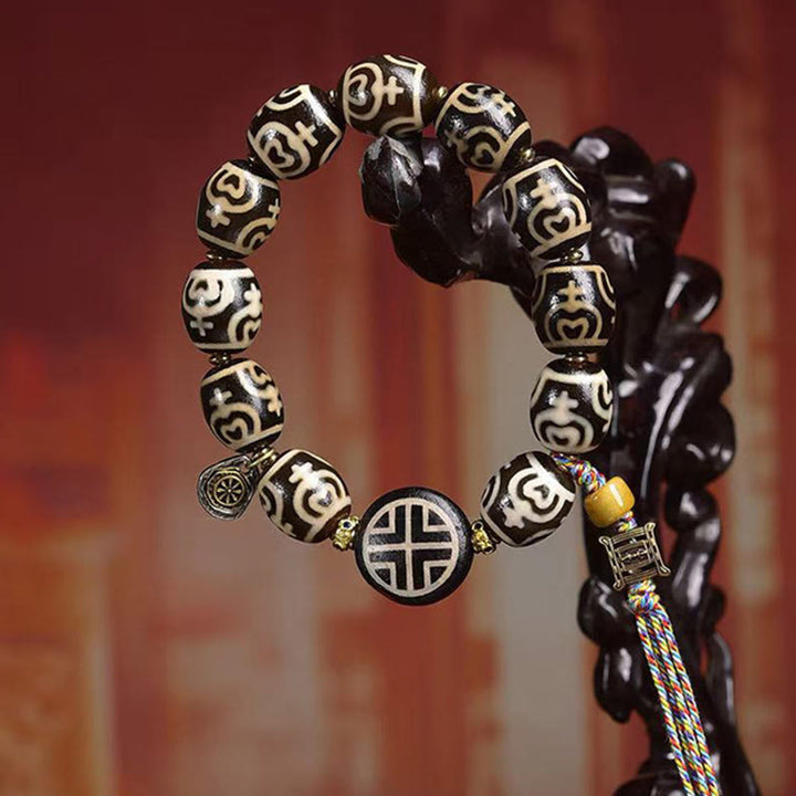 Buddha Stones Tibetan Lightning Treasure Vase Dzi Bead The Lord of the Corpse Forest Power Bracelet - image 7