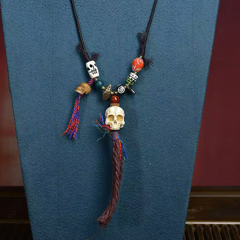 Buddha Stones Tibetan Skull The Lord Of The Corpse Forest Keep Away Evil Spirits Necklace Pendant - image 2