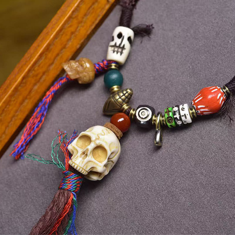 Buddha Stones Tibetan Skull The Lord Of The Corpse Forest Keep Away Evil Spirits Necklace Pendant - image 1