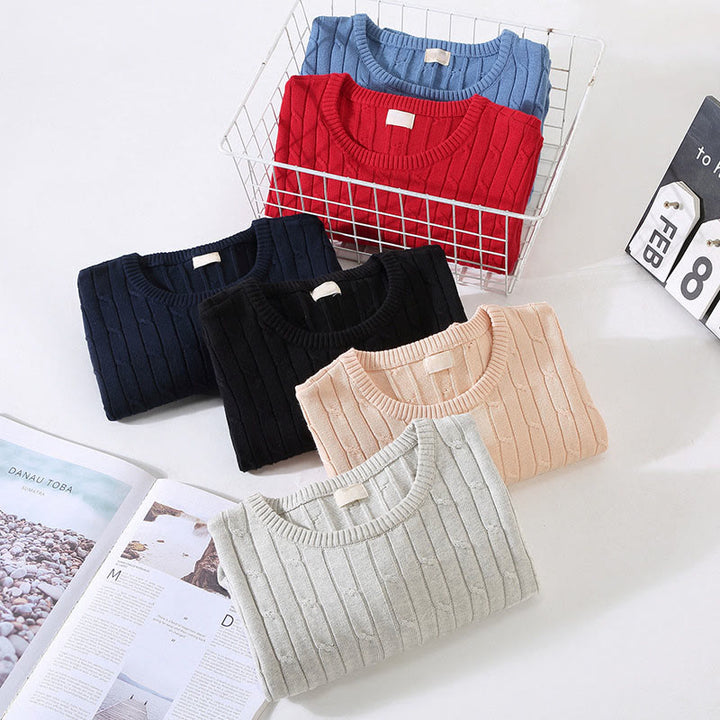 Buddha Stones Cable Knit Design Men's Crew Neck Long Sleeve Pure Cotton Sweater - image 14