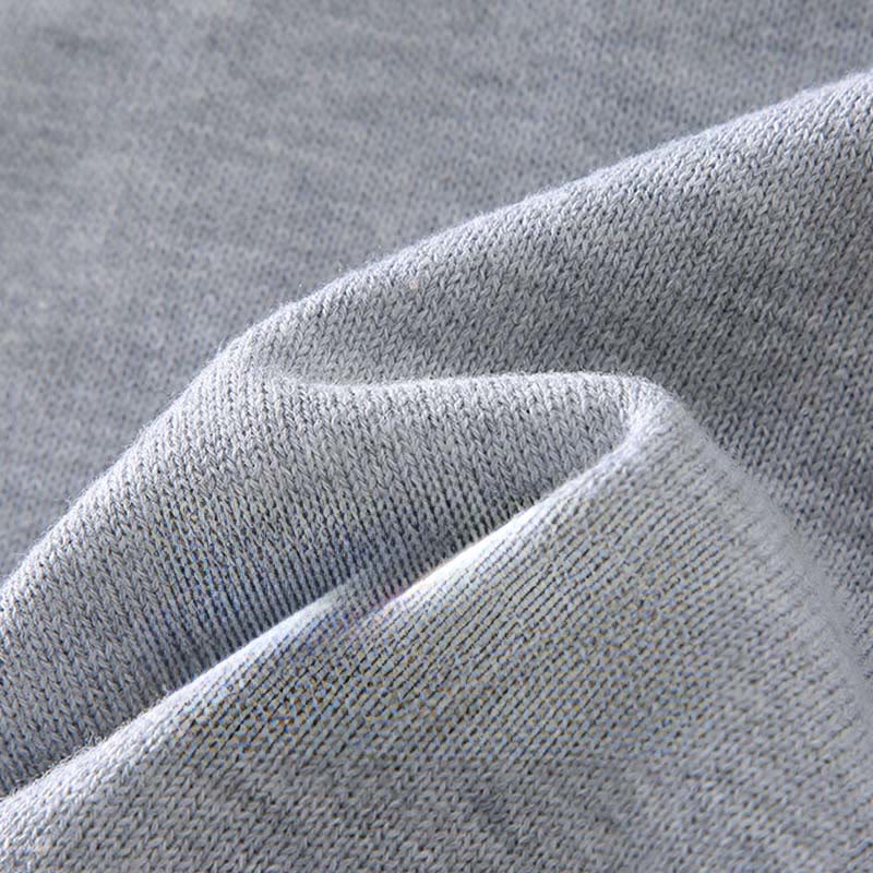 Buddha Stones Solid Color V-Neck Cotton Simple Design Men's Long Sleeve Sweater - image 3