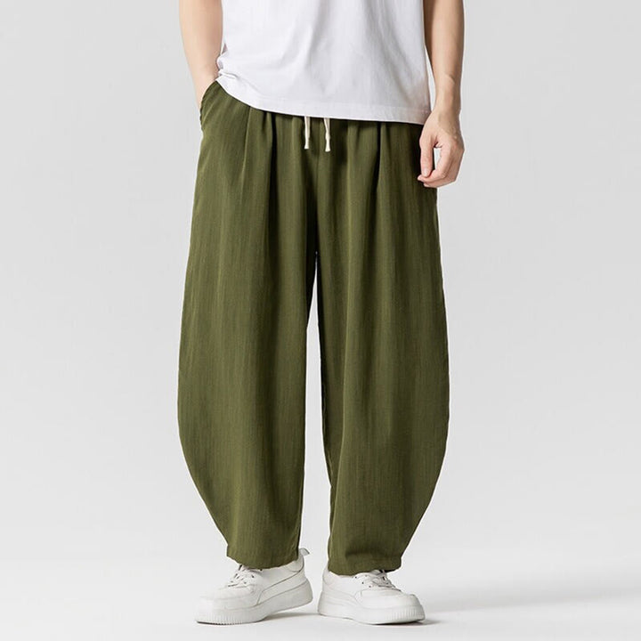 Buddha Stones Summer Pure Color Drawstring Men's Cotton Ankle-Length Pants With Pockets - OliveDrab - US/UK/AU46，EU56 (5XL) - image 20