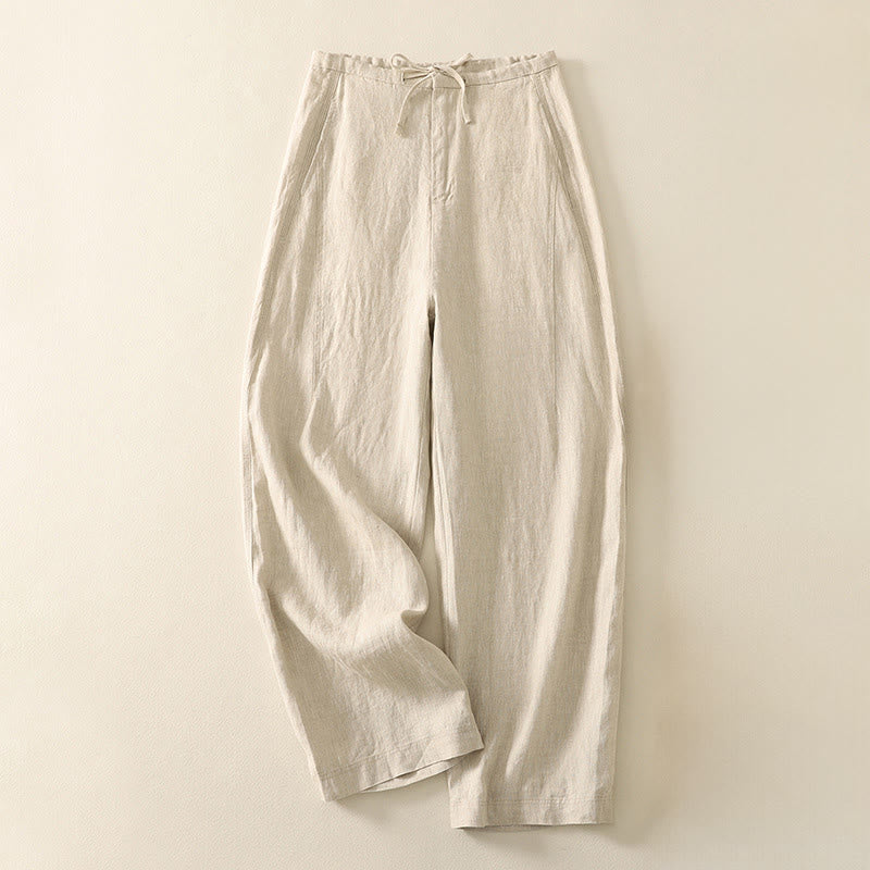 Buddha Stones Casual Plain Rope Women's Cotton Pants With Pockets - PapayaWhip - US8-10，UK/AU12-14，EU40-42 (2XL) - image 0
